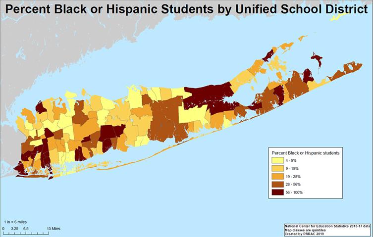 Map of Long Island Unified School District